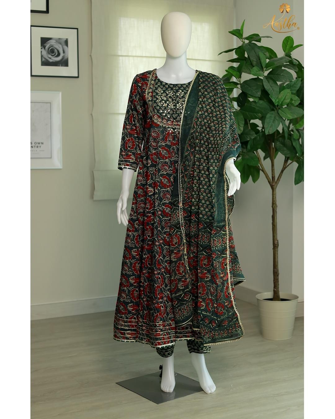 Jaipuri Cotton Anarkali Set